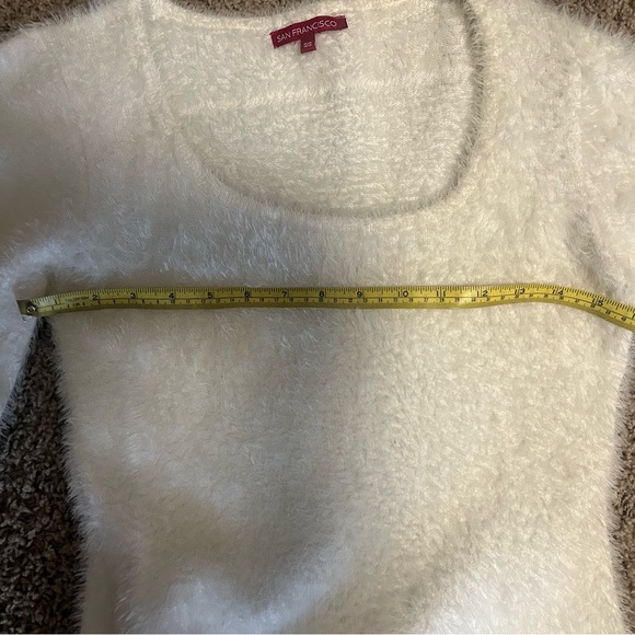 Woman’s size small white cozy plush sweater - Picture 4 of 10